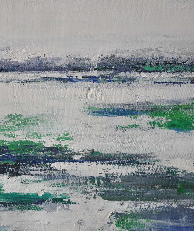 Large Modern Abstract Painting,Large Abstract Landscape Oil Painting On Canvas,Original Modern Art,Large Wall Art Handmade,White,Grey,Blue,,Green